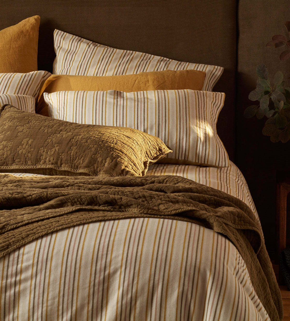 Polly Stripe Brushed 100% Organic Cotton Pillowcase