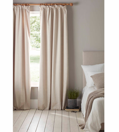 Natural Twill Cotton Linen Blackout Curtains (Pair)