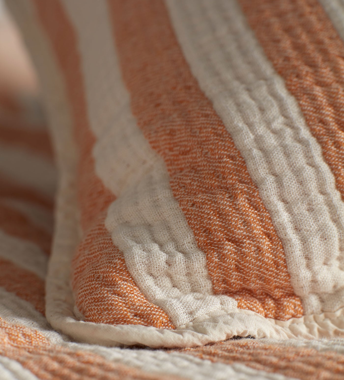 Butterscotch Reggie Stripe 100% Cotton Cushion Cover and Throw