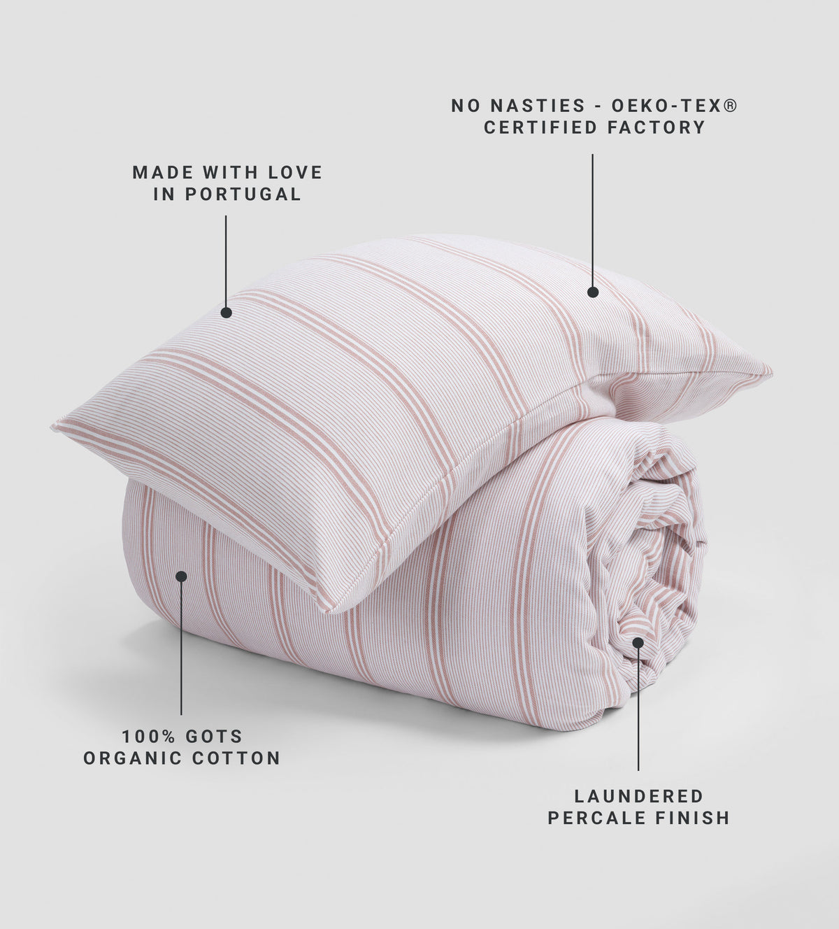 Rosewood Katie Stripe 100% Organic Cotton Bed Linen