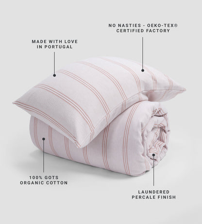 Rosewood Katie Stripe 100% Organic Cotton Bed Linen