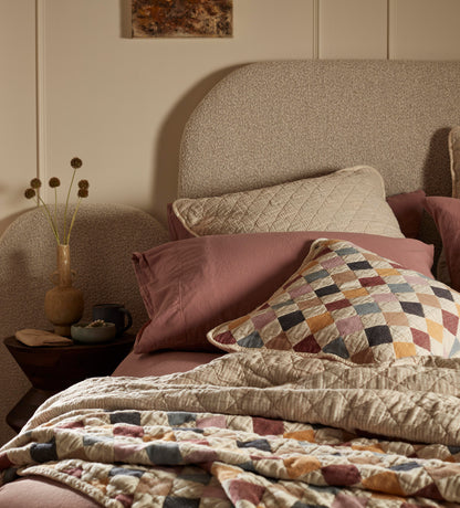Harley 100% Organic Cotton Quilted Cushion Cover