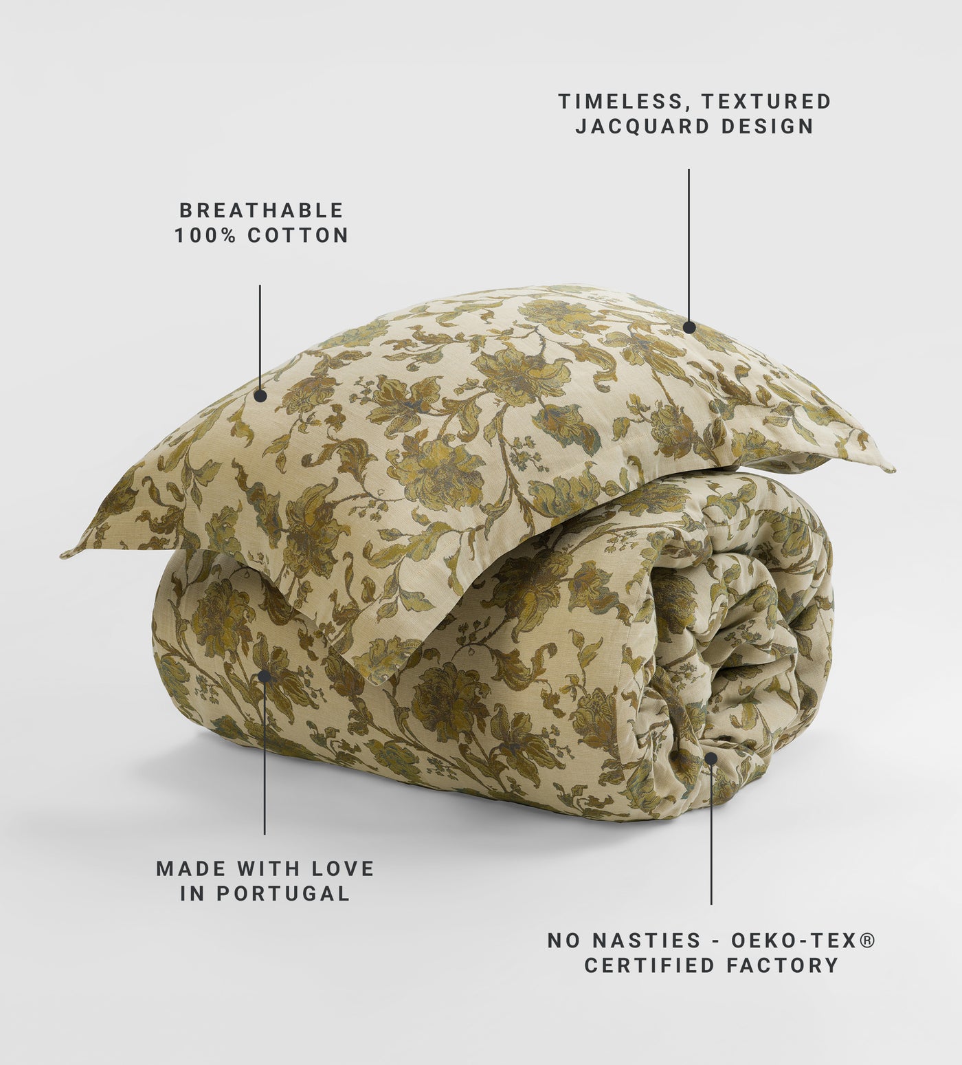 Rosie Floral Jacquard 100% Cotton Bed Linen