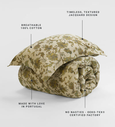 Rosie Floral Jacquard 100% Cotton Bed Linen