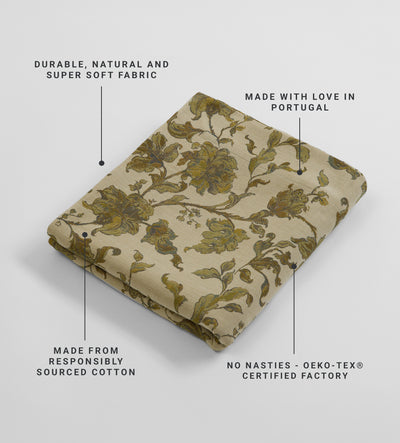 Rosie Floral Jacquard 100% Cotton Tablecloth