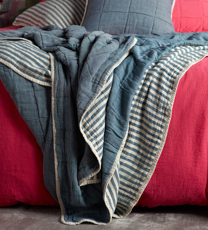 Teal Ruffle Throw Teal Quilted Throw Teal Sam Stripe 100% Cotton Quilted Throw Secret ...