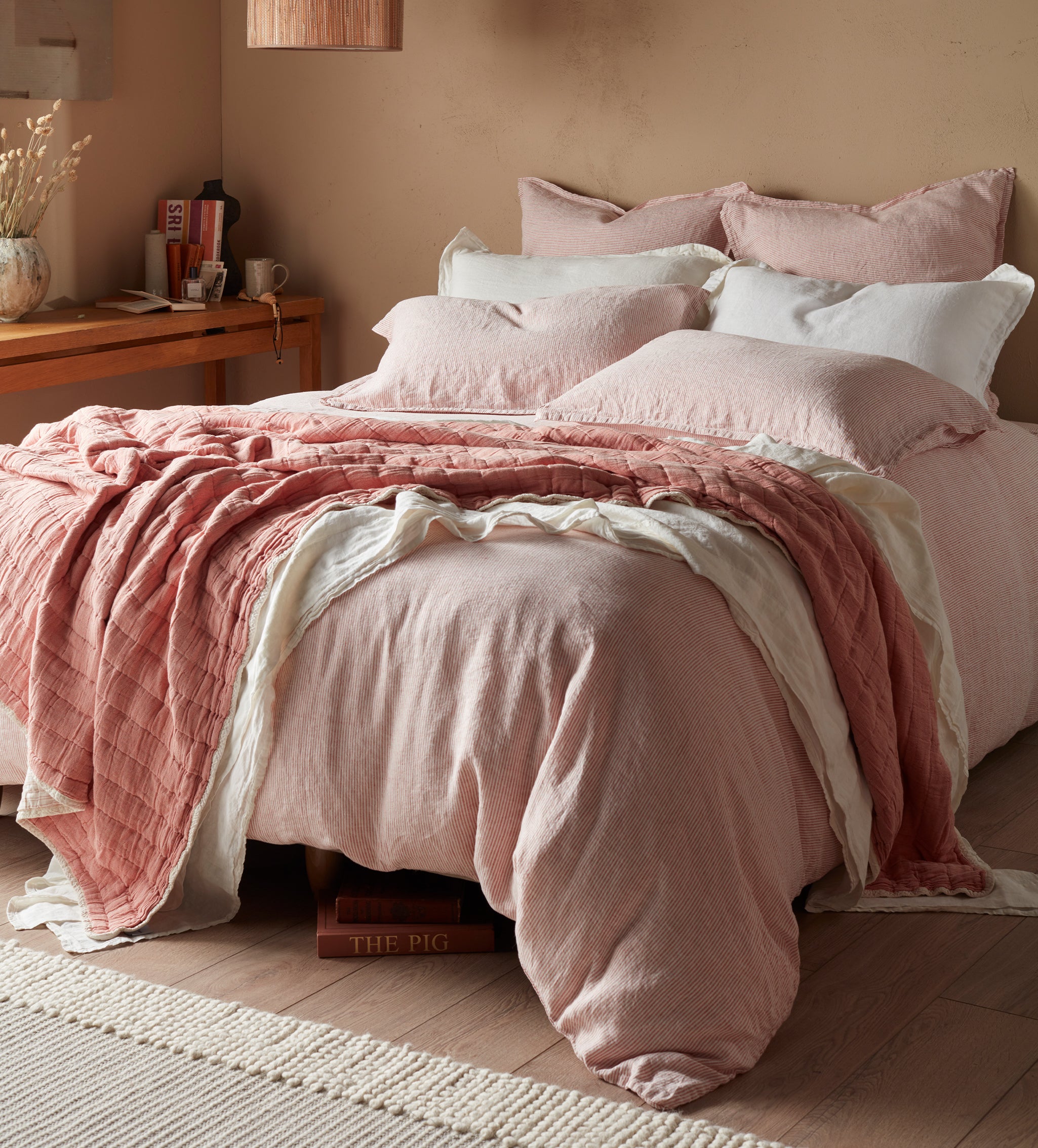 Linen Store Spice Sid Stripe 100% Linen Bed Linen | Secret Linen Store