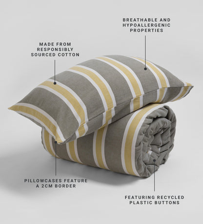 Sadie Stripe 100% Organic Cotton Pillowcase