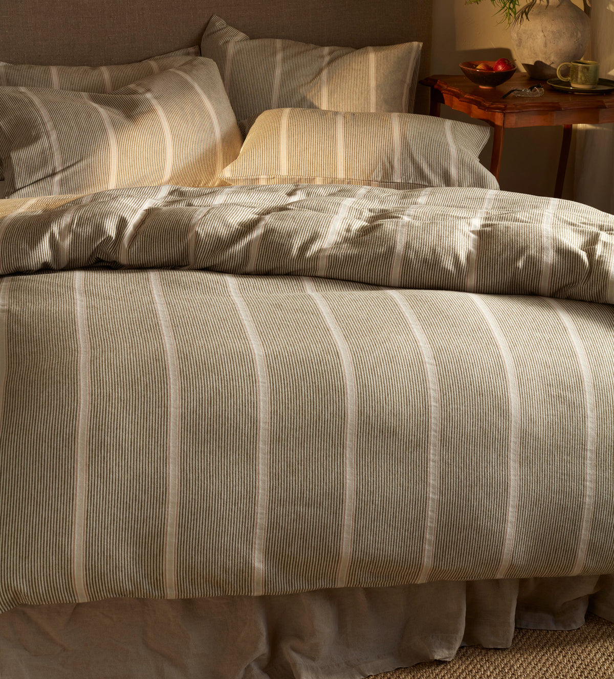 Sally Stripe Brushed 100% Organic Cotton Pillowcase