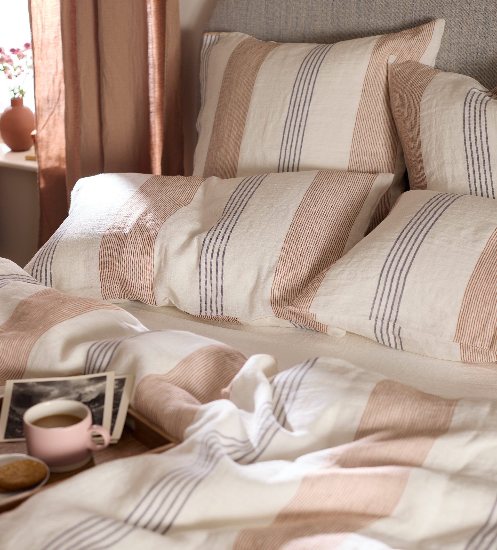 Sienna Stripe 100% Linen Bed Linen