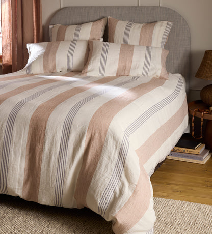 Sienna Stripe 100% Linen Bed Linen
