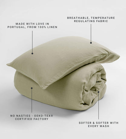 Soft Sage 100% Linen Bed Linen