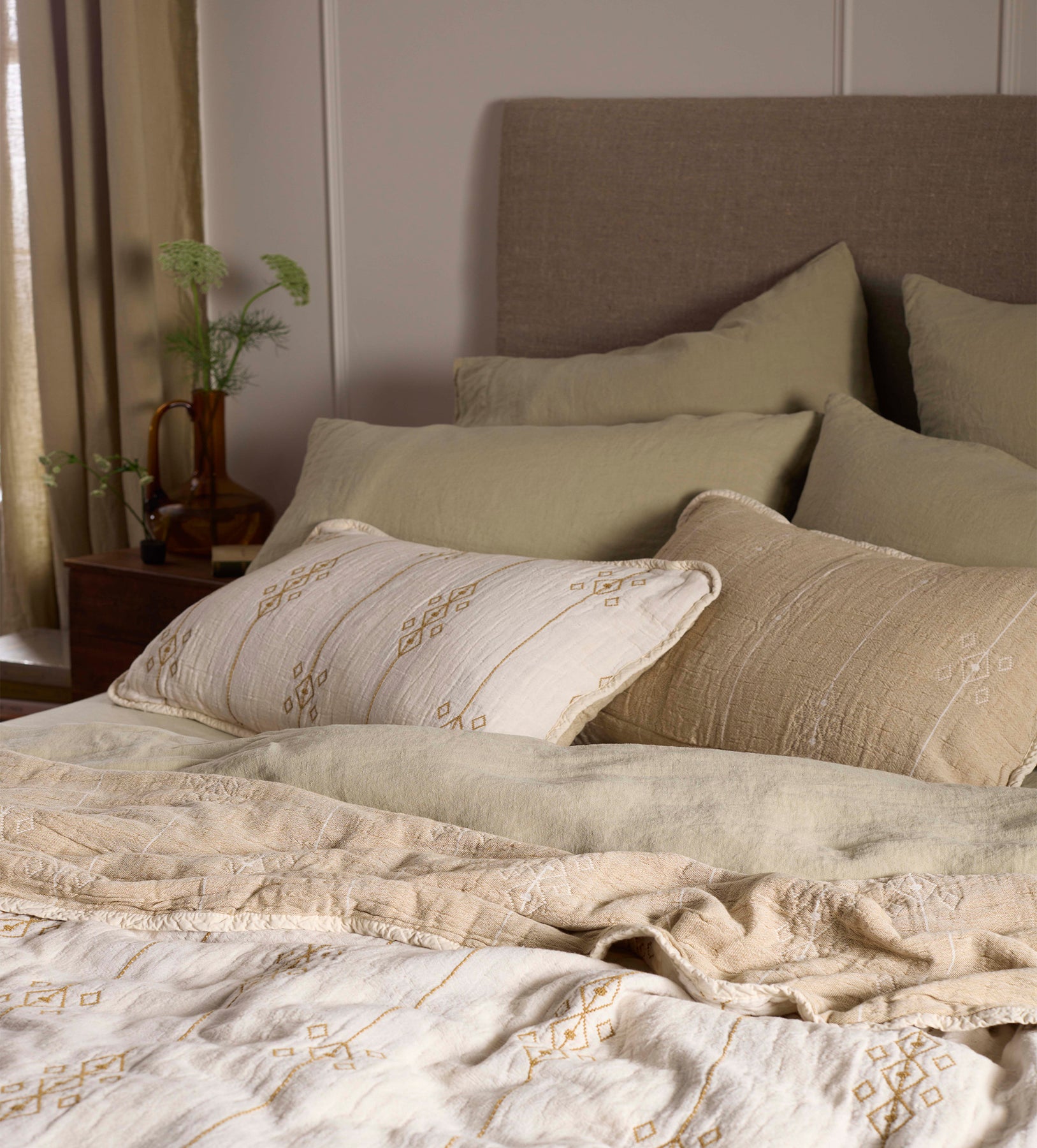Linen Store Soft Sage 100% Linen Pillowcase | Secret Linen Store