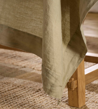 Soft Sage 100% Linen Tablecloth