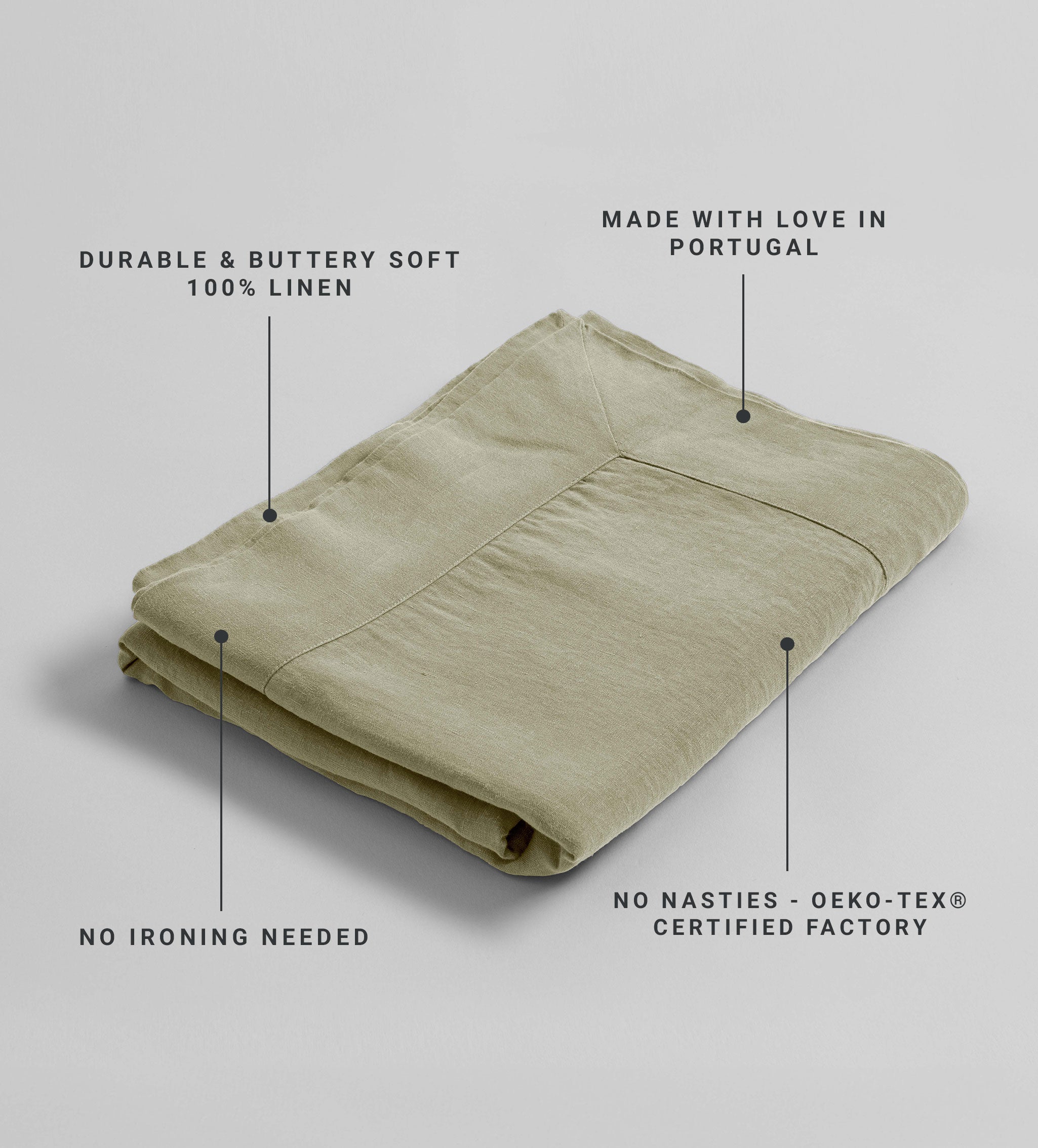Soft Sage 100% Linen Tablecloth