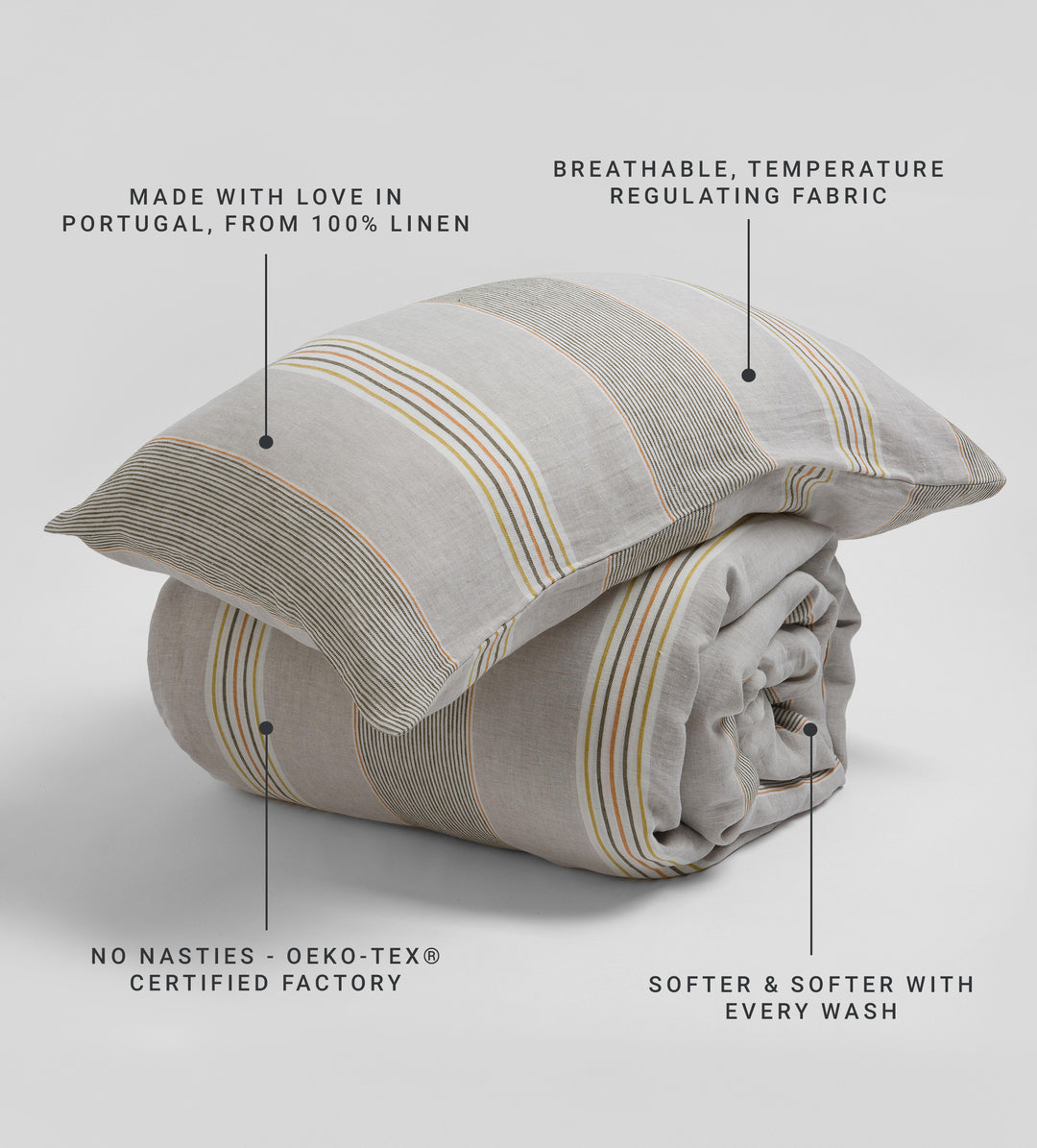 Sophie Stripe 100% Linen Duvet Cover | Secret Linen Store