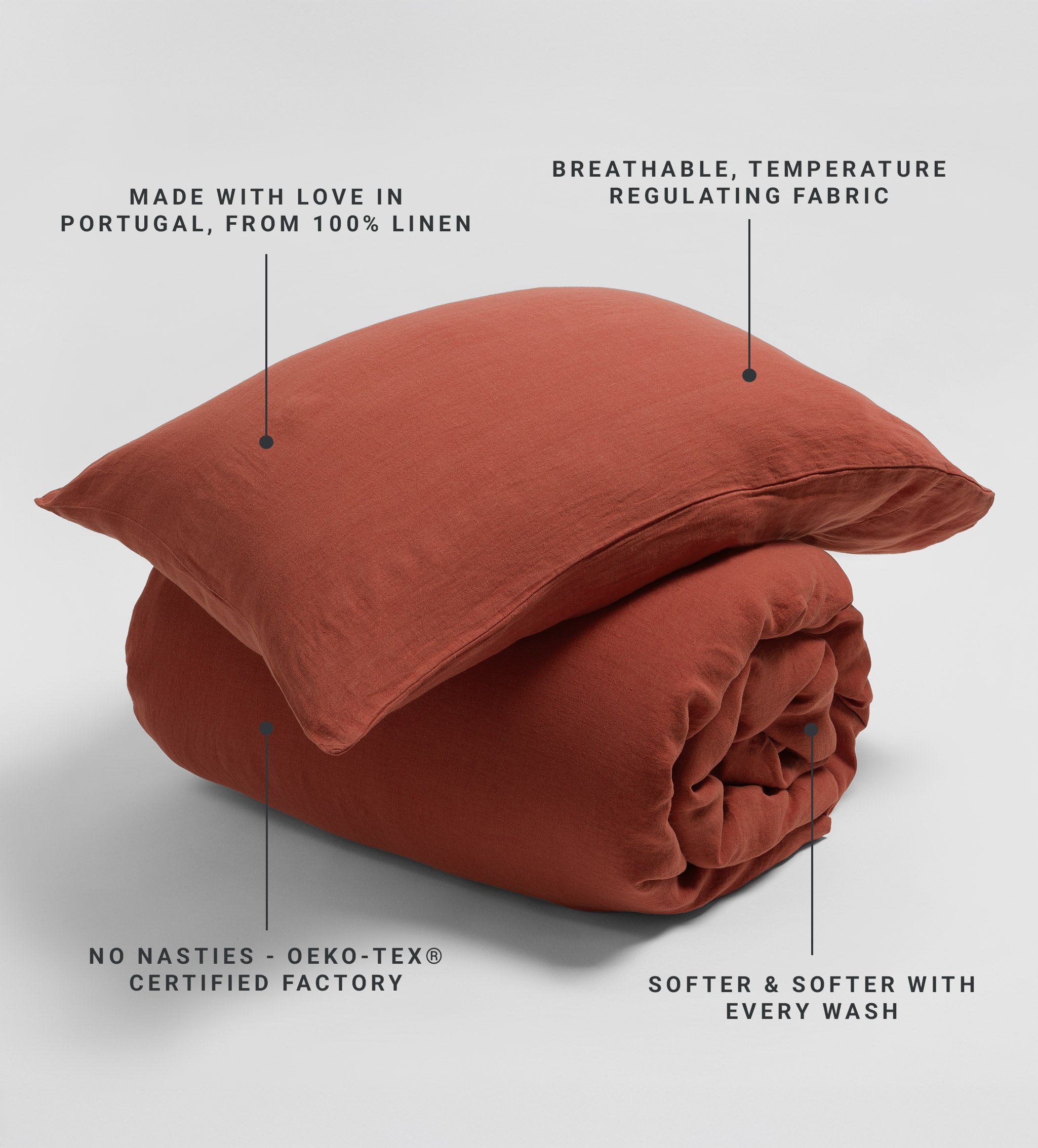 Spice 100% Linen Housewife Pillowcase