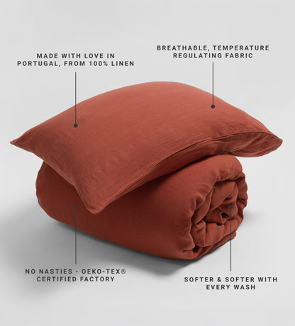 Spice 100% Linen Housewife Pillowcase