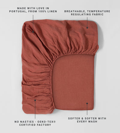 Spice 100% Linen Fitted Sheet