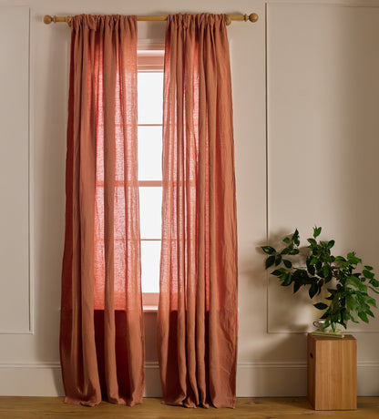 Spice 100% Linen Loop Top Curtain (Single)