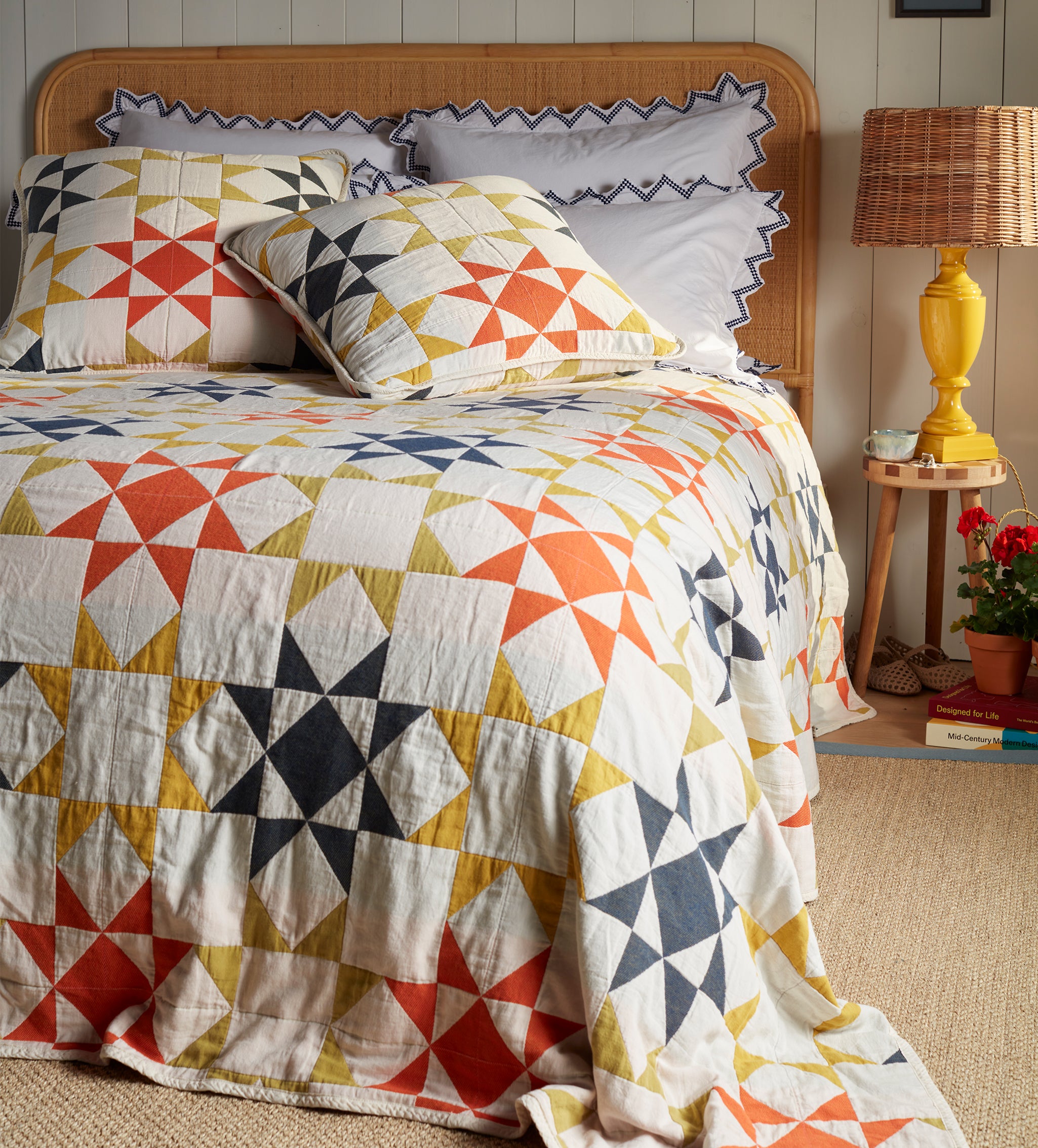 Glassette Stella Quilted 100% Cotton Cushion Cover