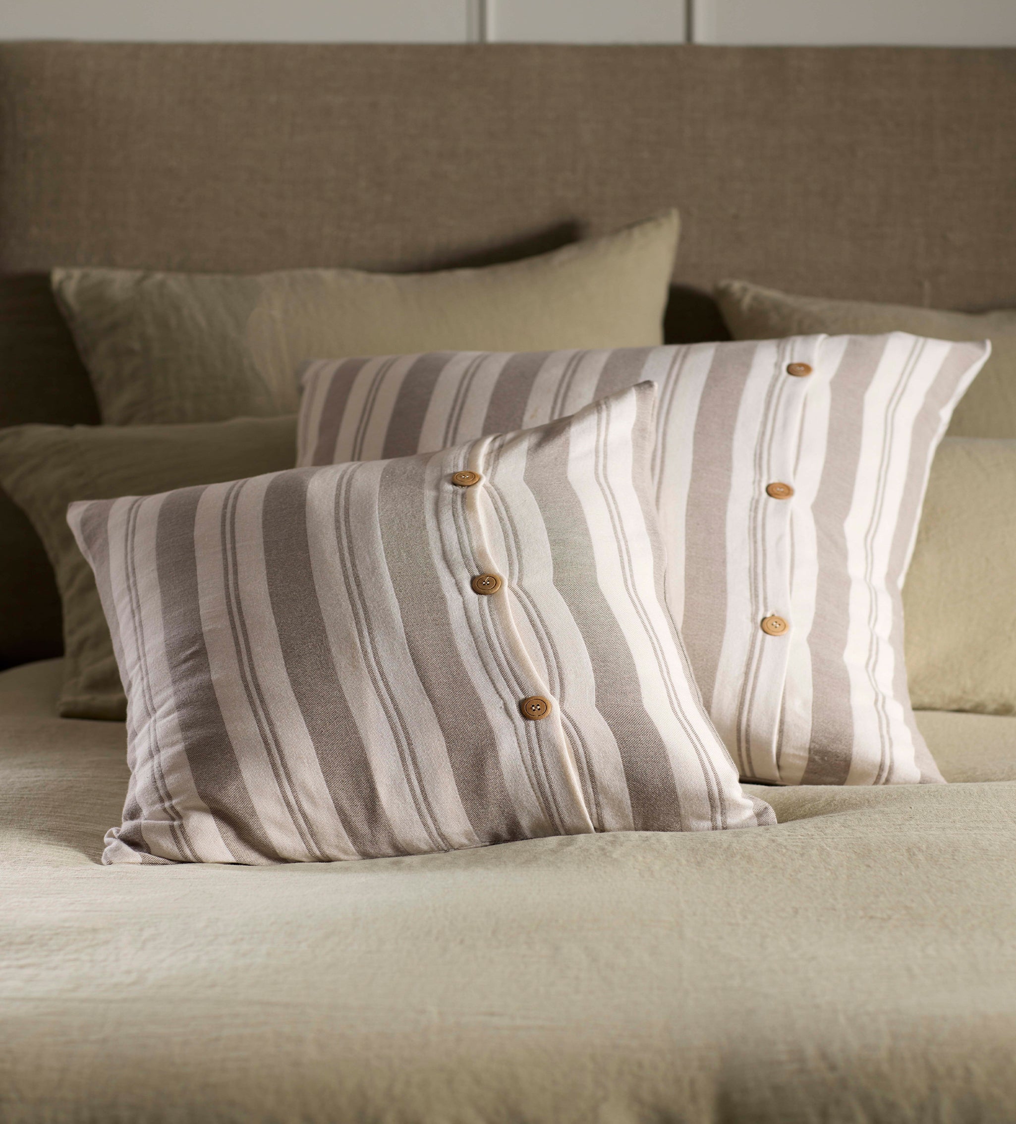 Taupe Isaac 100% Cotton Cushion Cover