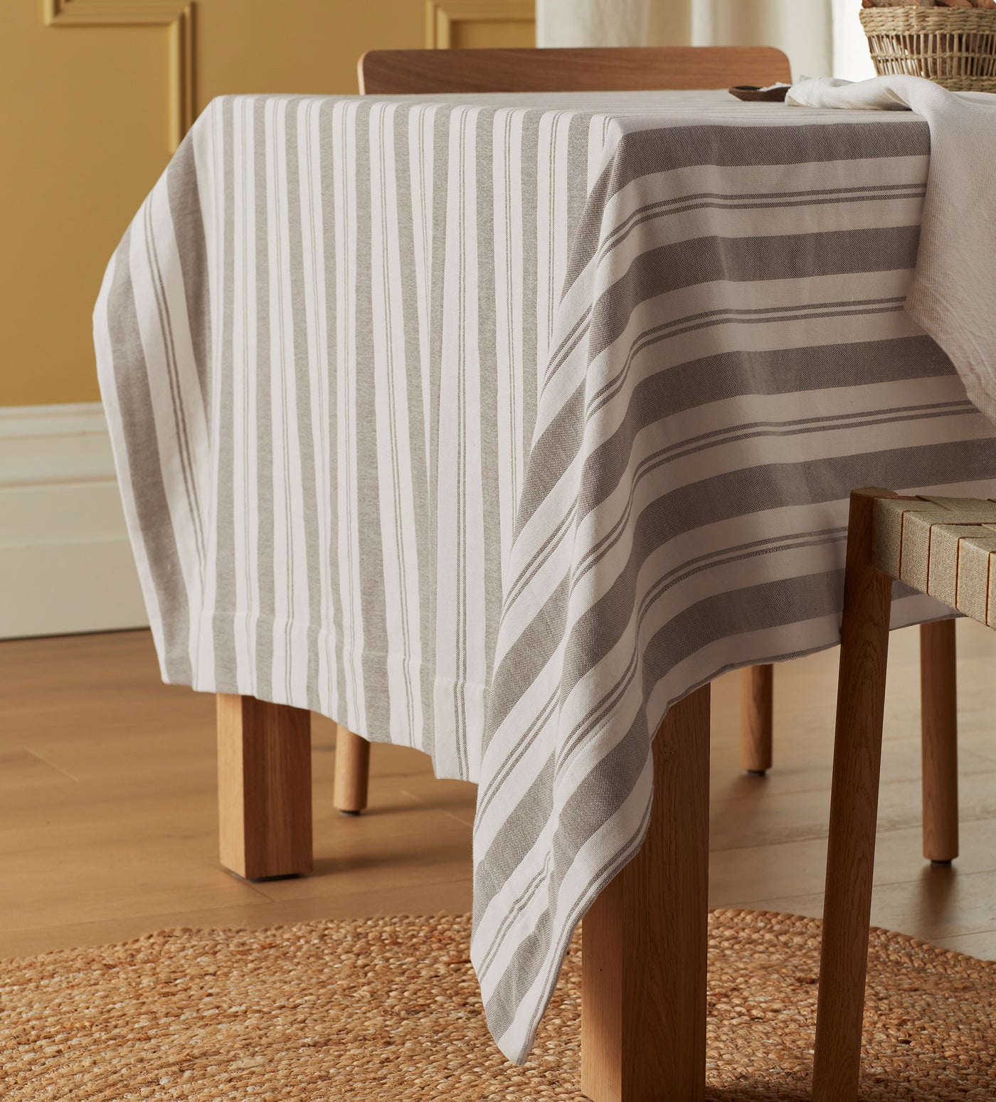 Taupe Isaac 100% Cotton Tablecloth
