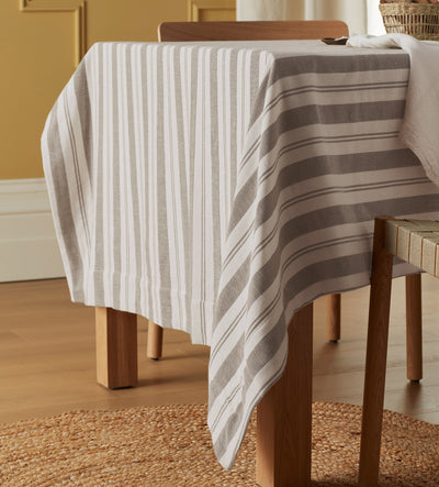 Taupe Isaac 100% Cotton Tablecloth