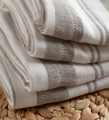 Taupe Isaac 100% Cotton Napkins - Set of 4