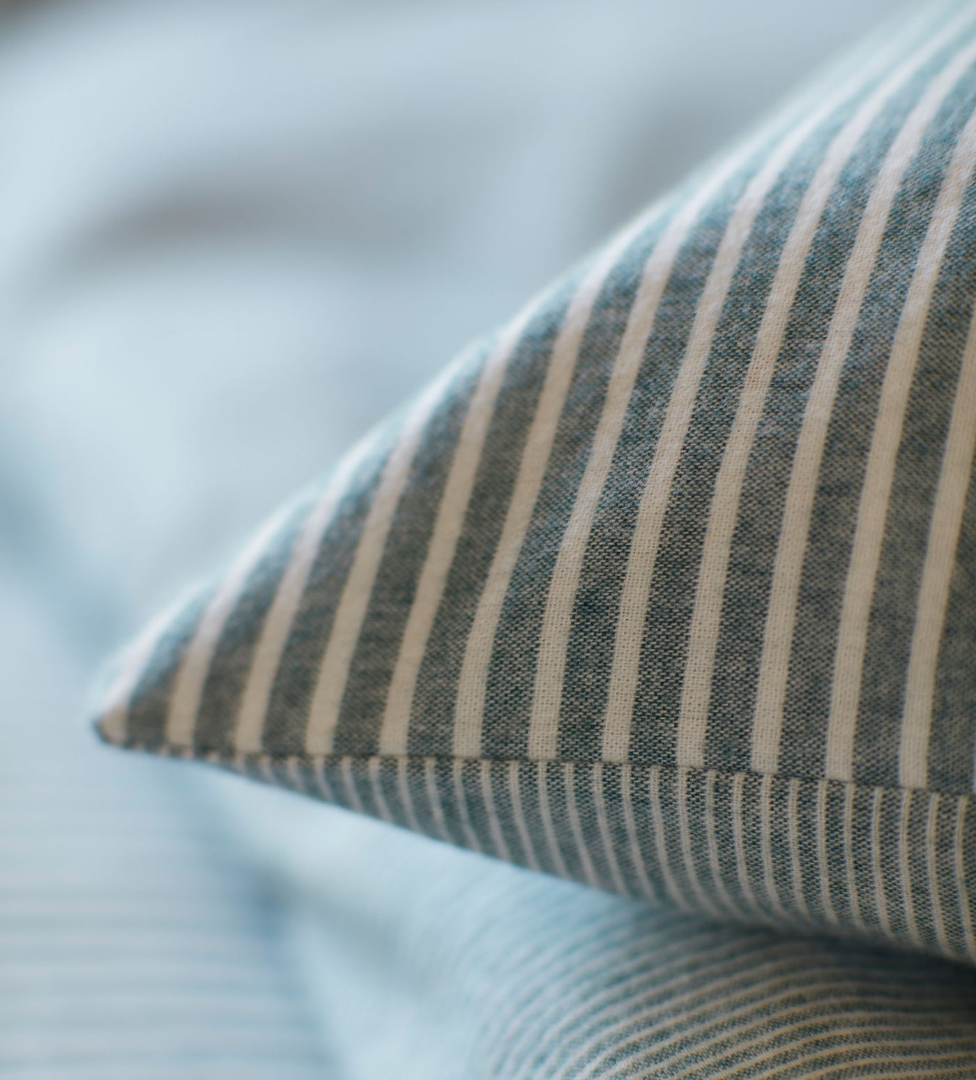 Teal Billy Stripe Brushed 100% Organic Cotton Duvet Cover