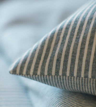 Teal Billy Stripe Brushed 100% Organic Cotton Duvet Cover