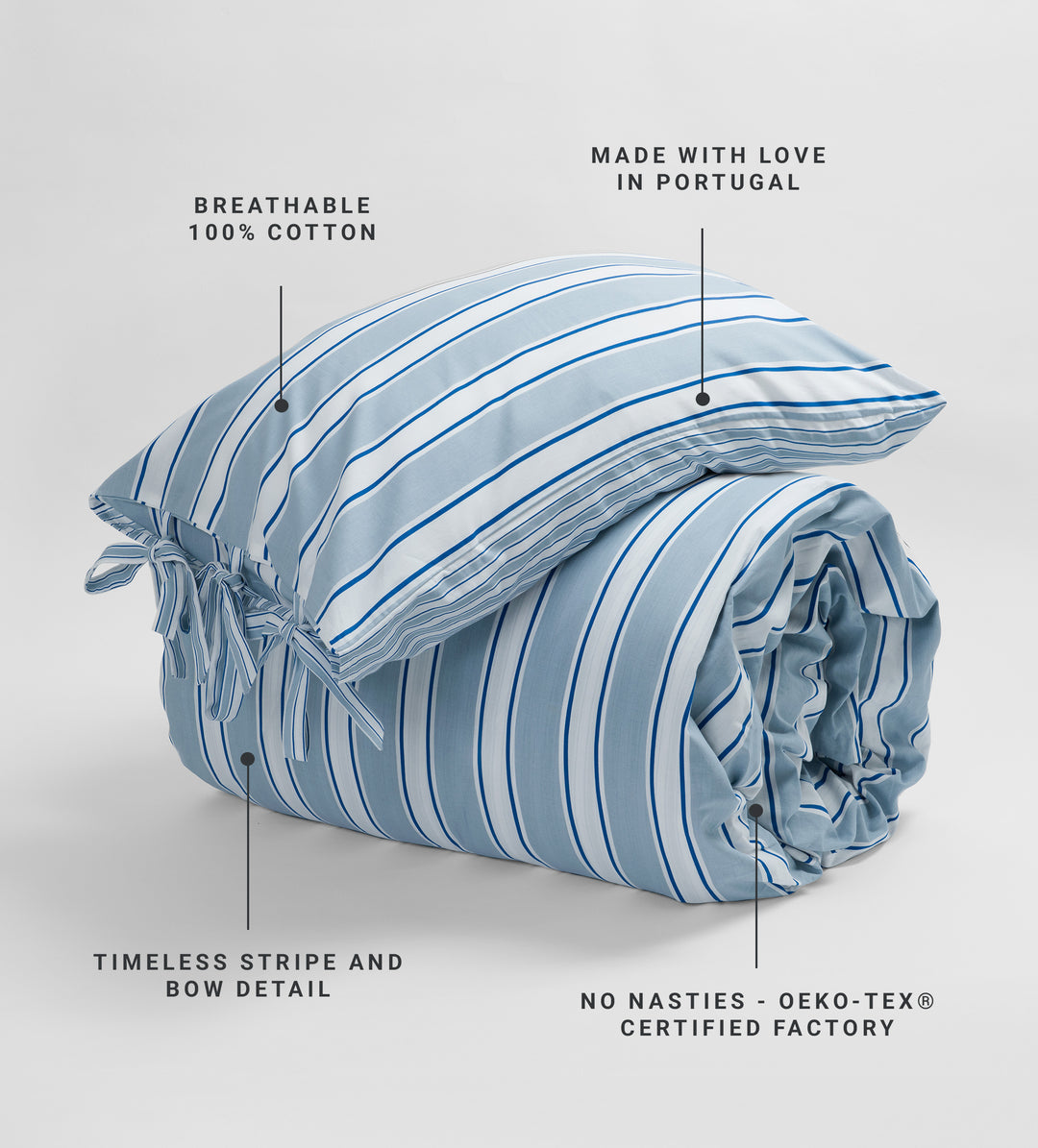 Glassette Teddy Stripe 100% Cotton Reversible Duvet Cover | Secret Linen  Store