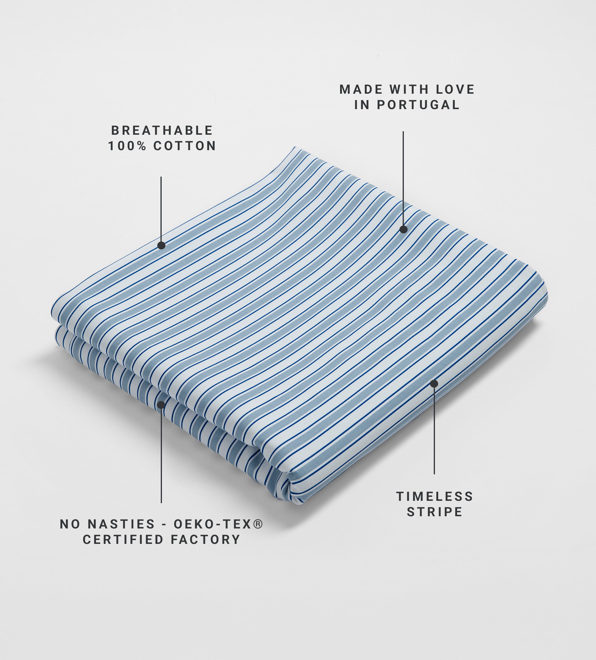Glassette Teddy Stripe 100% Cotton Flat Sheet