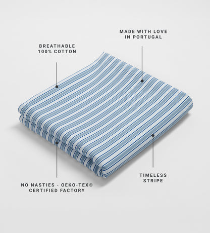 Glassette Teddy Stripe 100% Cotton Flat Sheet