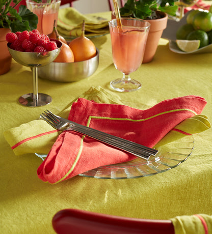 Glassette Tomato 100% Linen Napkins - Set of 4