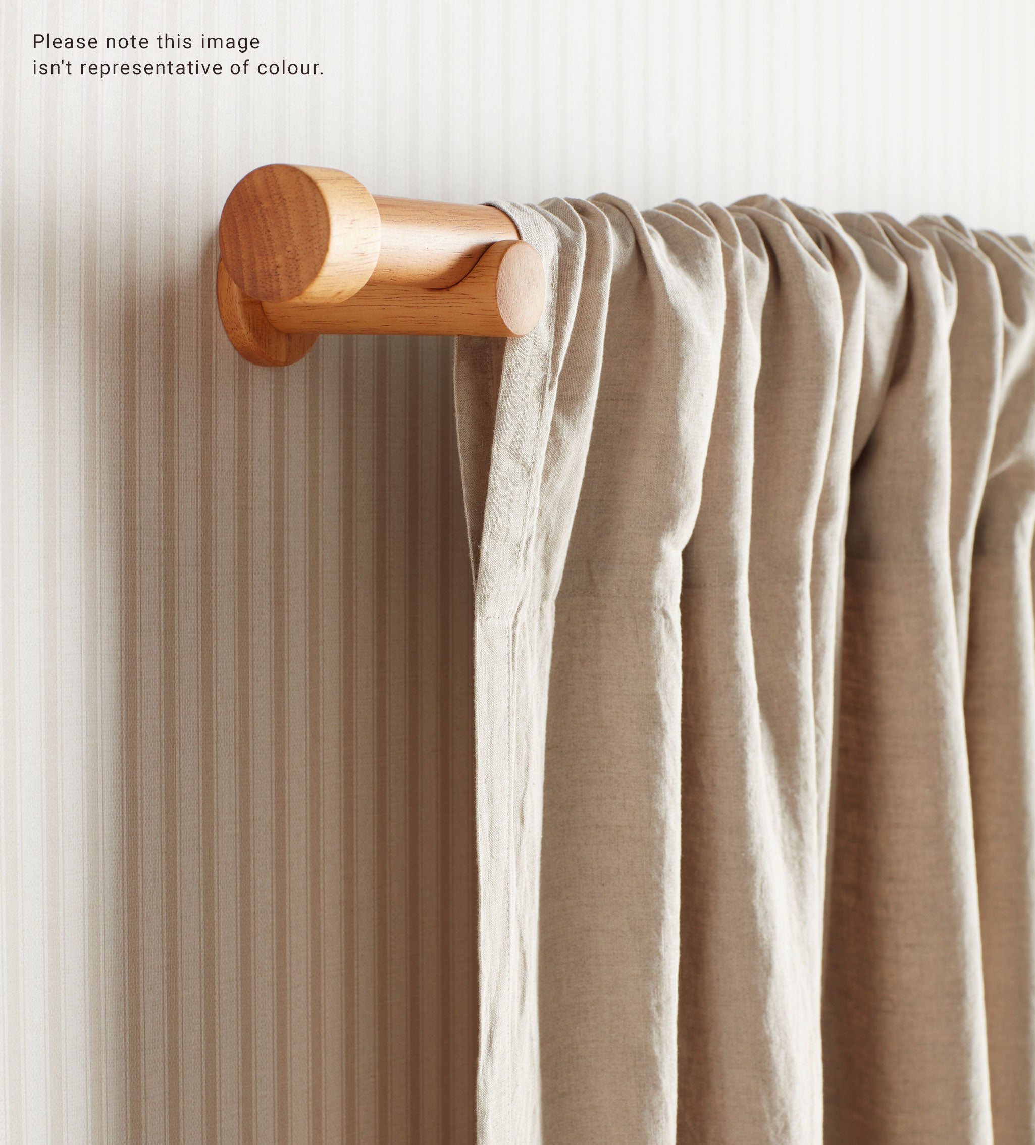 Cream 100% Linen Loop Top Curtain (Single)