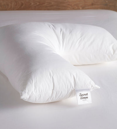 White 100% Cotton V Shape Pillow Cover