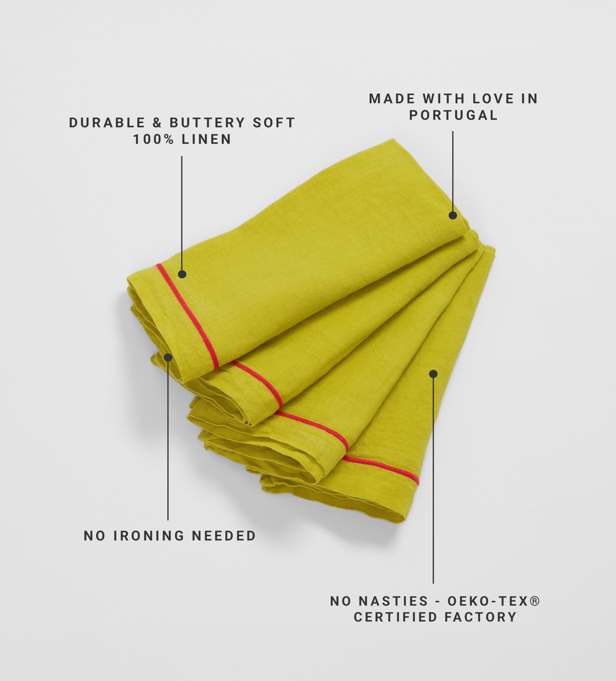 Glassette Vine 100% Linen Napkins - Set of 4