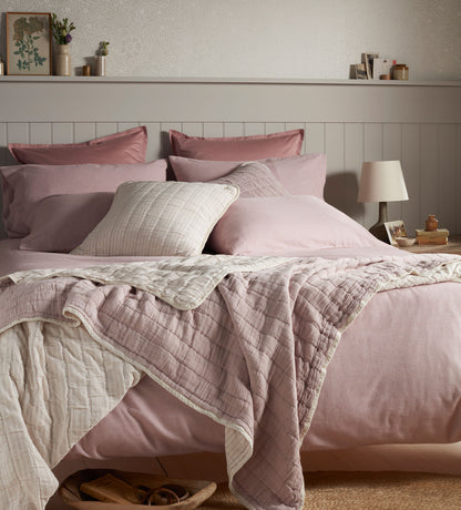 Vintage Rose Henry Brushed 100% Organic Cotton Bed Linen