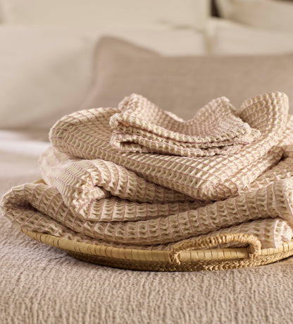 Vintage Rose Stripe 100% Cotton Waffle Towel