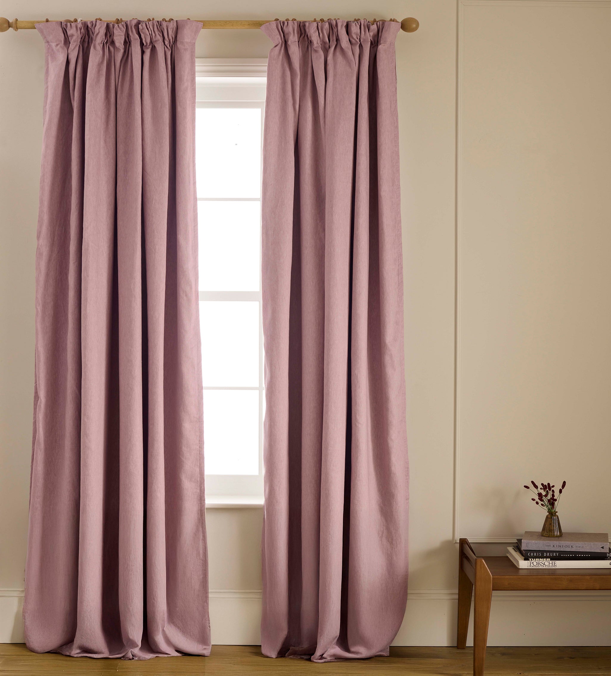 Vintage Rose Twill Blackout Curtain (Pair)