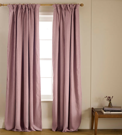 Vintage Rose Twill Blackout Curtain (Pair)