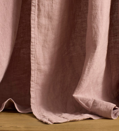 Vintage Rose 100% Linen Loop Top Curtain (Single)