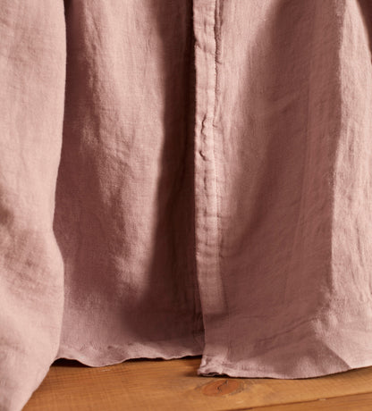 Vintage Rose Linen Lined Loop Top Curtains