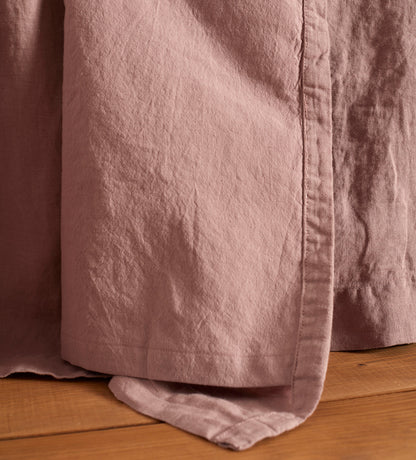 Vintage Rose Linen Lined Loop Top Curtains