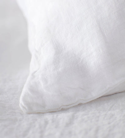 White 100% Linen Euro Housewife Pillowcase