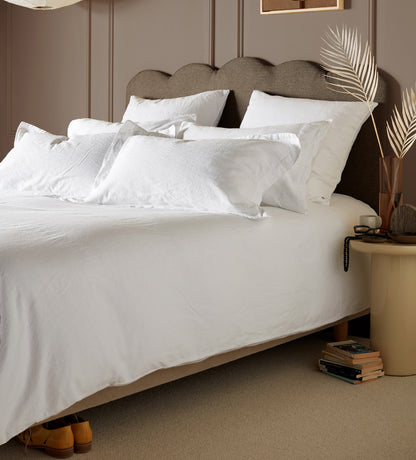 White Linen Blend Duvet Cover