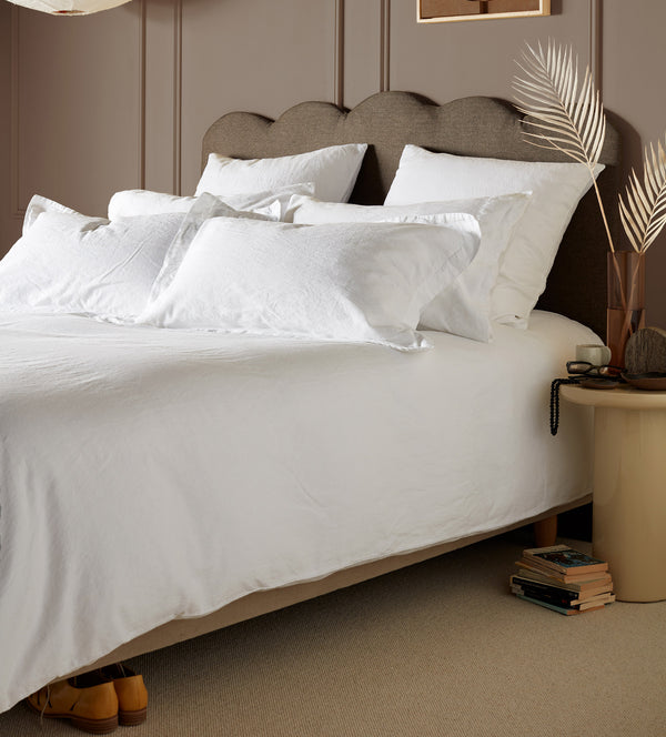 White Linen Blend Housewife Pillowcase