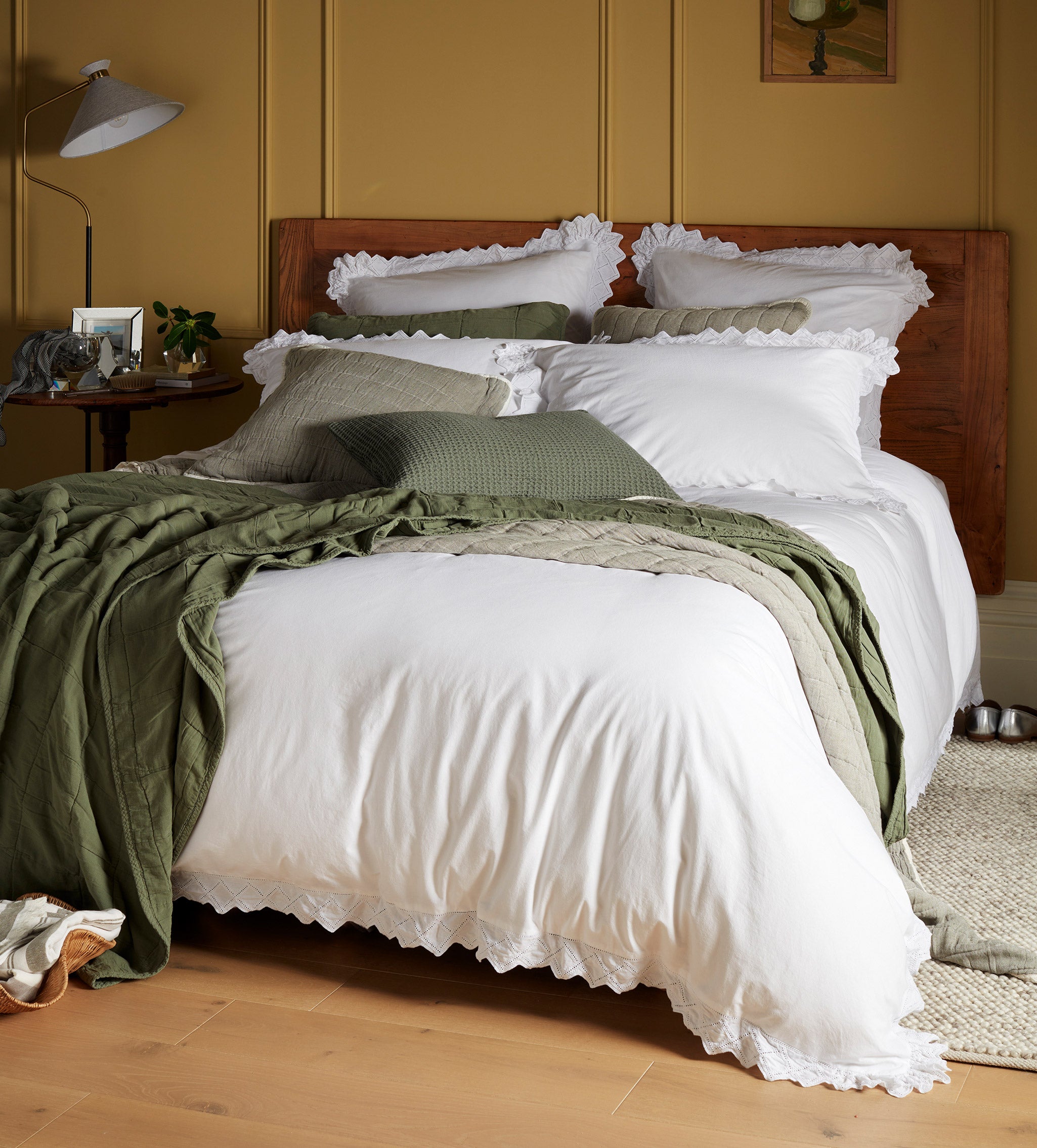 White Valerie 100% Cotton Bed Linen