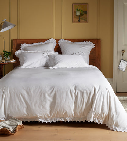 White Valerie 100% Cotton Bed Linen